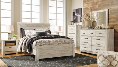 Bellaby Queen Panel Bed, Whitewash, rollover