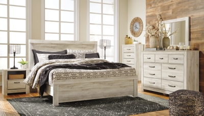 King bed frame with deals headboard ashley furniture