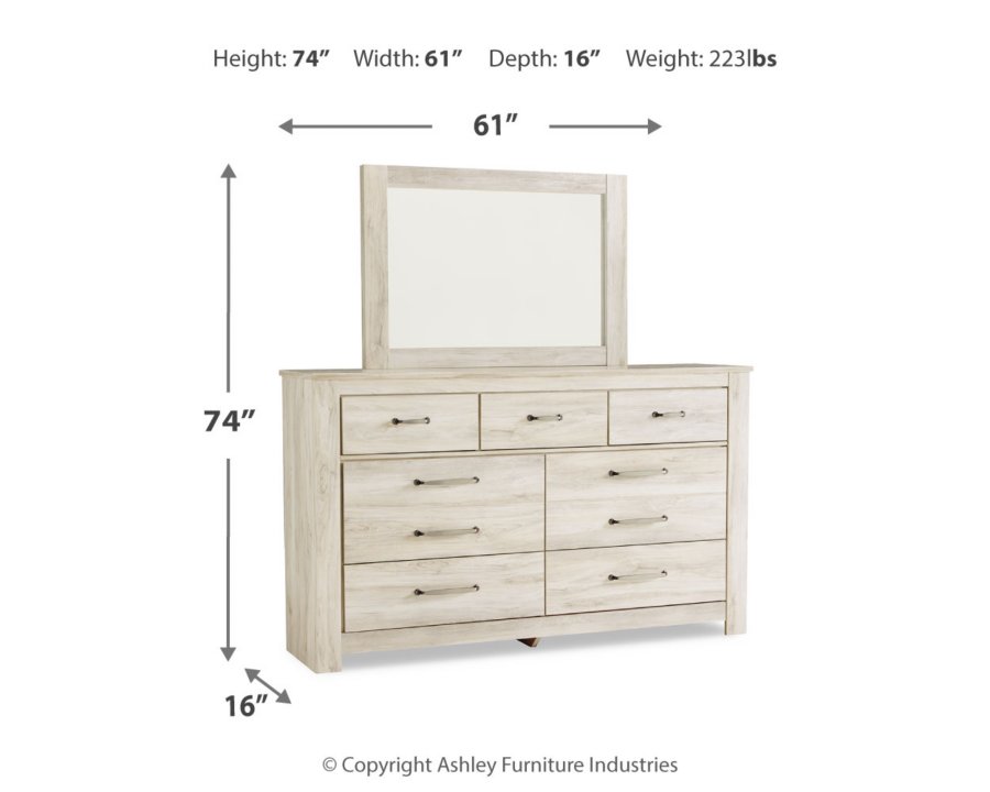 Cama con paneles Bellaby Queen Crossbuck, tocador y espejo - image 5
