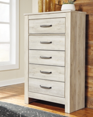 B331-46 Bellaby 5 Drawer Chest of Drawers, Whitewash sku B331-46