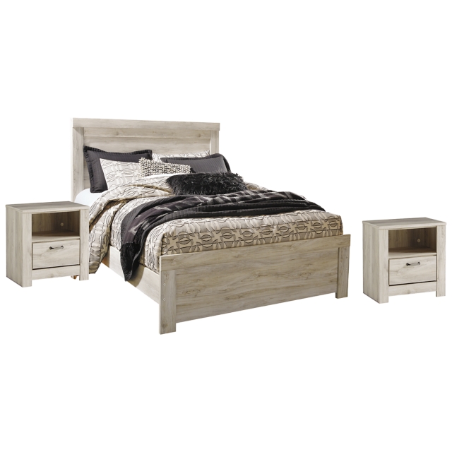 Bellaby Queen Panel Bed with 2 Nightstands