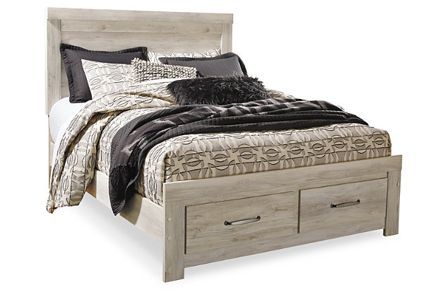 Bellaby Queen Platform Bed With 2, White Queen Bed Frame With Drawers