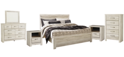 APG-B331KPNC Bellaby King Panel Bed with Mirrored Dresser, Ches sku APG-B331KPNC