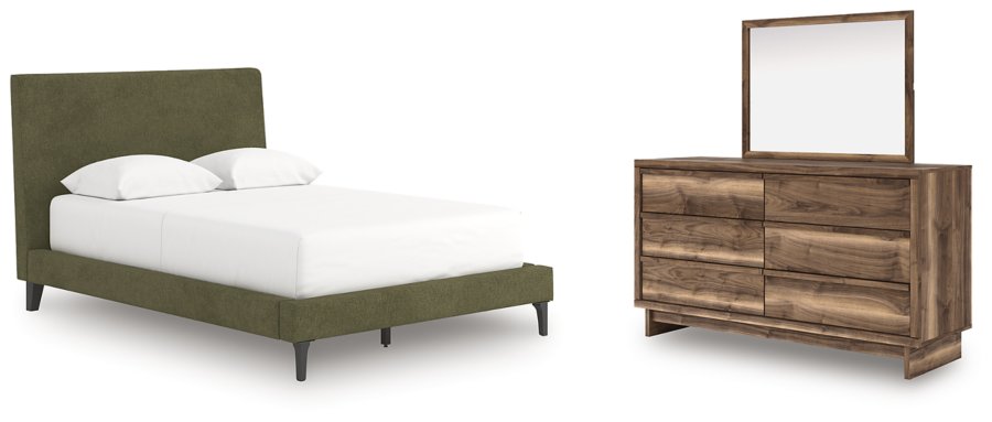 Zadilyn Full Upholstered Bed, Dresser and Mirror - image 1