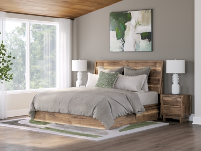 Zadilyn King Panel Bed with Storage, Brown, rollover