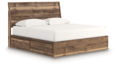 Zadilyn King Panel Bed with Storage, Brown, large