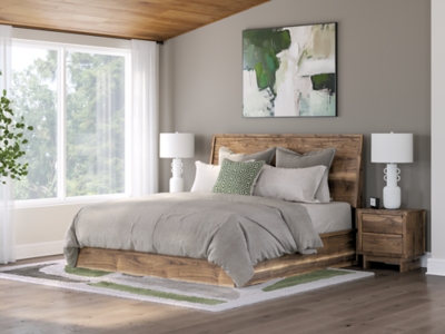 Zadilyn King Panel Bed, Brown, rollover