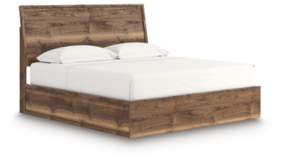 Zadilyn King Panel Bed, Brown, large
