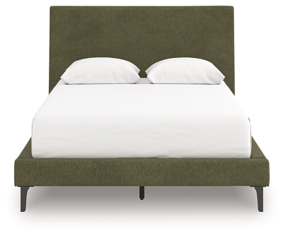 Zadilyn Full Upholstered Bed with Roll Slats, Sage Green, rollover