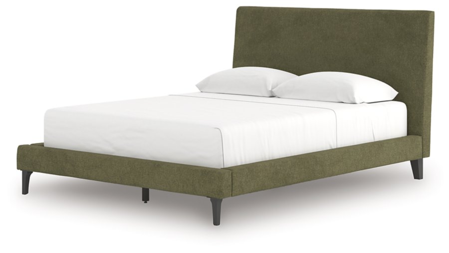 Cama tapizada tamaño queen, tocador y espejo Zadilyn - image 14