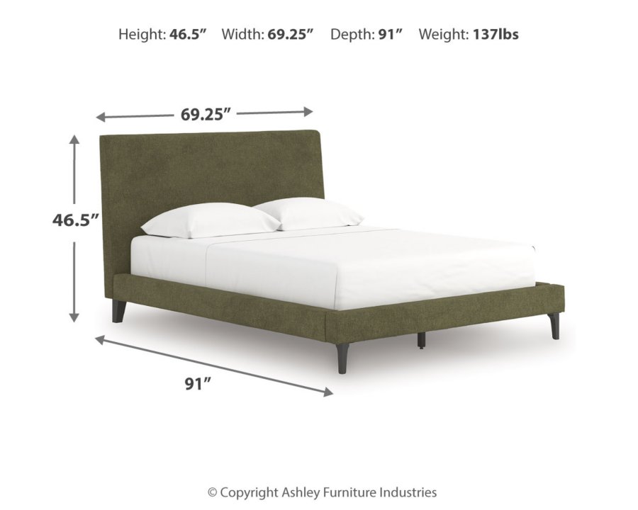 Cama tapizada tamaño queen, tocador y espejo Zadilyn - image 15
