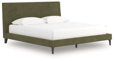 Zadilyn King Upholstered Bed with Roll Slats, Sage Green, large
