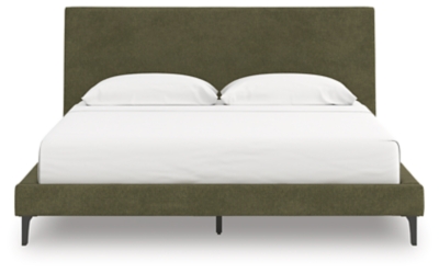 Zadilyn King Upholstered Bed with Roll Slats, Sage Green, rollover