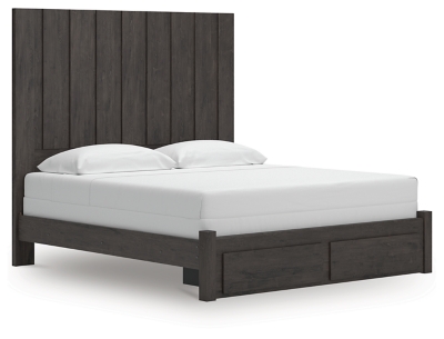 Parlayon King Panel Storage Bed, Charcoal, large