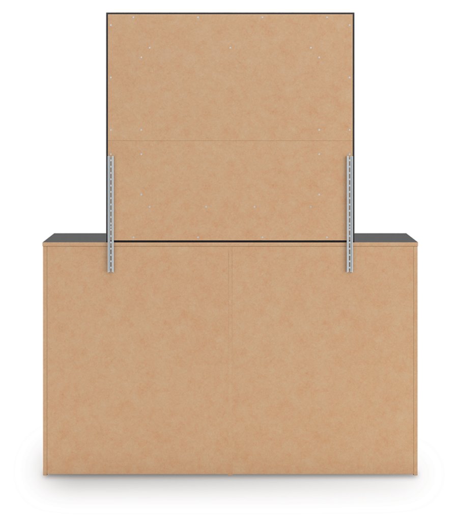 Cama con plataforma y panel tapizado Queen Birmonton, tocador y espejo - image 6