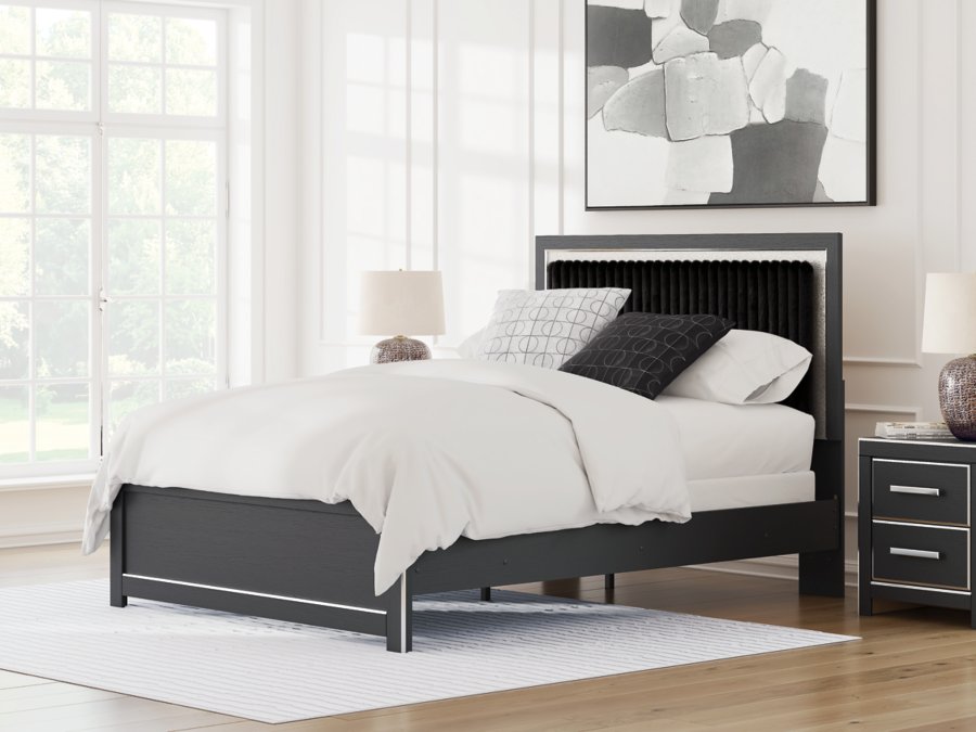 Birmonton Queen Upholstered Panel Bed, Dresser and Mirror - image 16