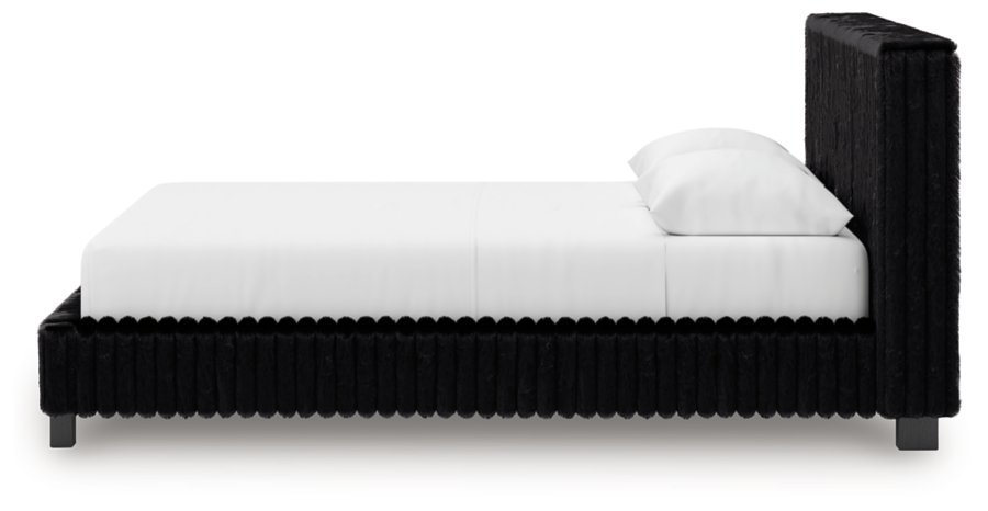 Cama tapizada tamaño Queen Birmonton, tocador y espejo - image 13