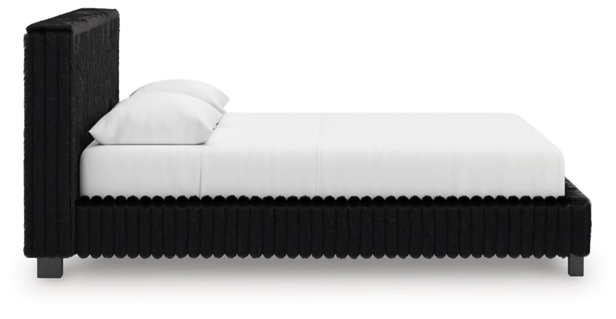 Cama tapizada tamaño Queen Birmonton, tocador y espejo - image 11