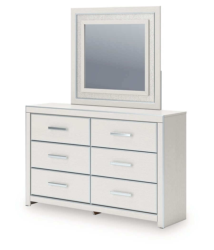 Birmonton Queen Upholstered Panel Platform Bed, Dresser and Mirror - image 8