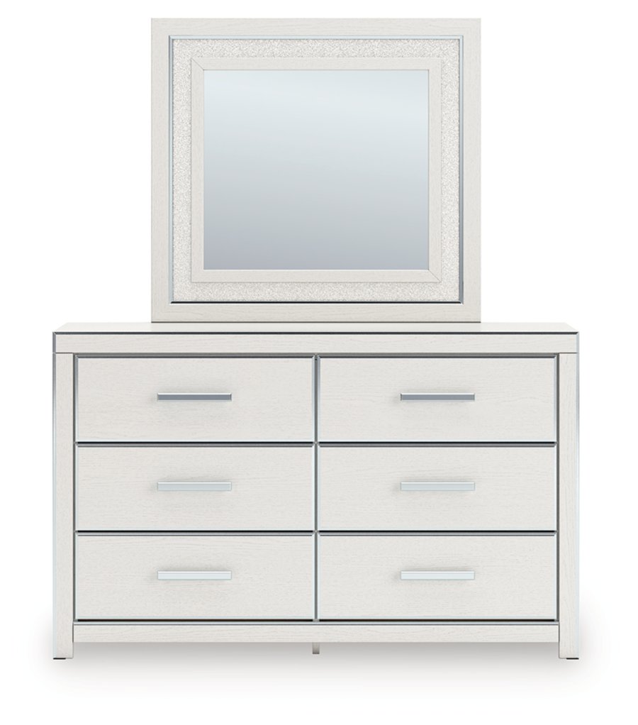 Birmonton Queen Upholstered Panel Platform Bed, Dresser and Mirror - image 2