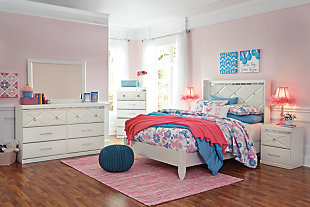 Dreamur Full Panel Bed with Mirrored Dresser, , rollover