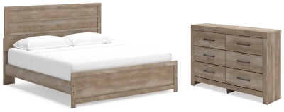 Gachester King Panel Bed with Dresser, Tan