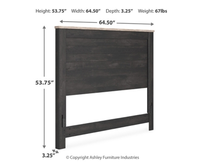 Nanforth Queen Panel Headboard, Graphite, large