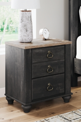 Nanforth 24 2 Drawer Charging Nightstand, Two-tone