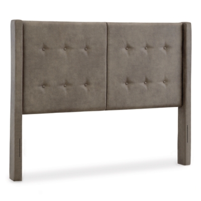 Wittland Queen Upholstered Panel Headboard Leather, Brown
