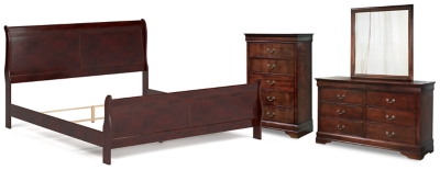 Alisdair King Sleigh Bed with Mirrored Dresser and Chest | Ashley