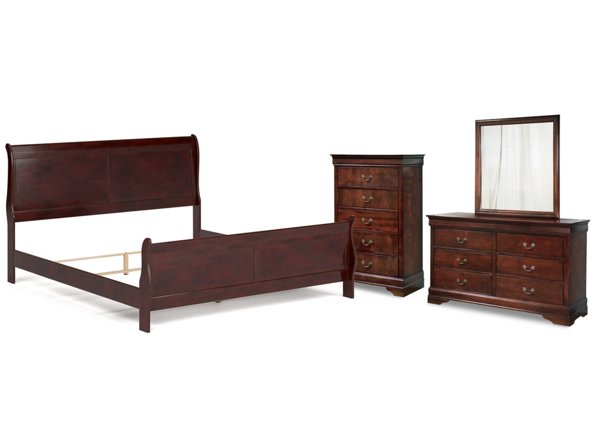 Alisdair King Sleigh Bed with Mirrored Dresser and Chest | Ashley