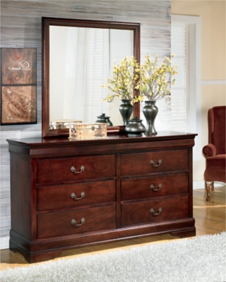 Alisdair Dresser and Mirror, Reddish Brown, large