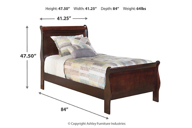 Alisdair Twin Sleigh Bed Ashley, What Is The Width Of A Twin Size Bed Frame