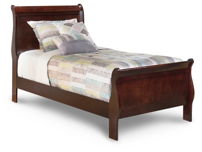 Alisdair Twin Sleigh Bed, Reddish Brown, large