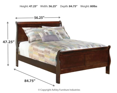 Alisdair Full Sleigh Bed, Reddish Brown, large