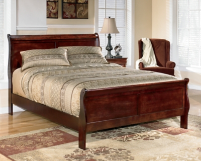 Alisdair King Sleigh Bed, Reddish Brown