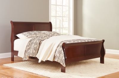 Alisdair Queen Sleigh Bed, Reddish Brown, large