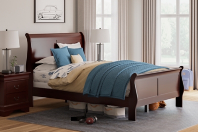 Alisdair Full Sleigh Bed, Reddish Brown, large