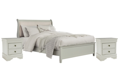 Jorstad Full Sleigh Bed with 2 Nightstands, Gray, large