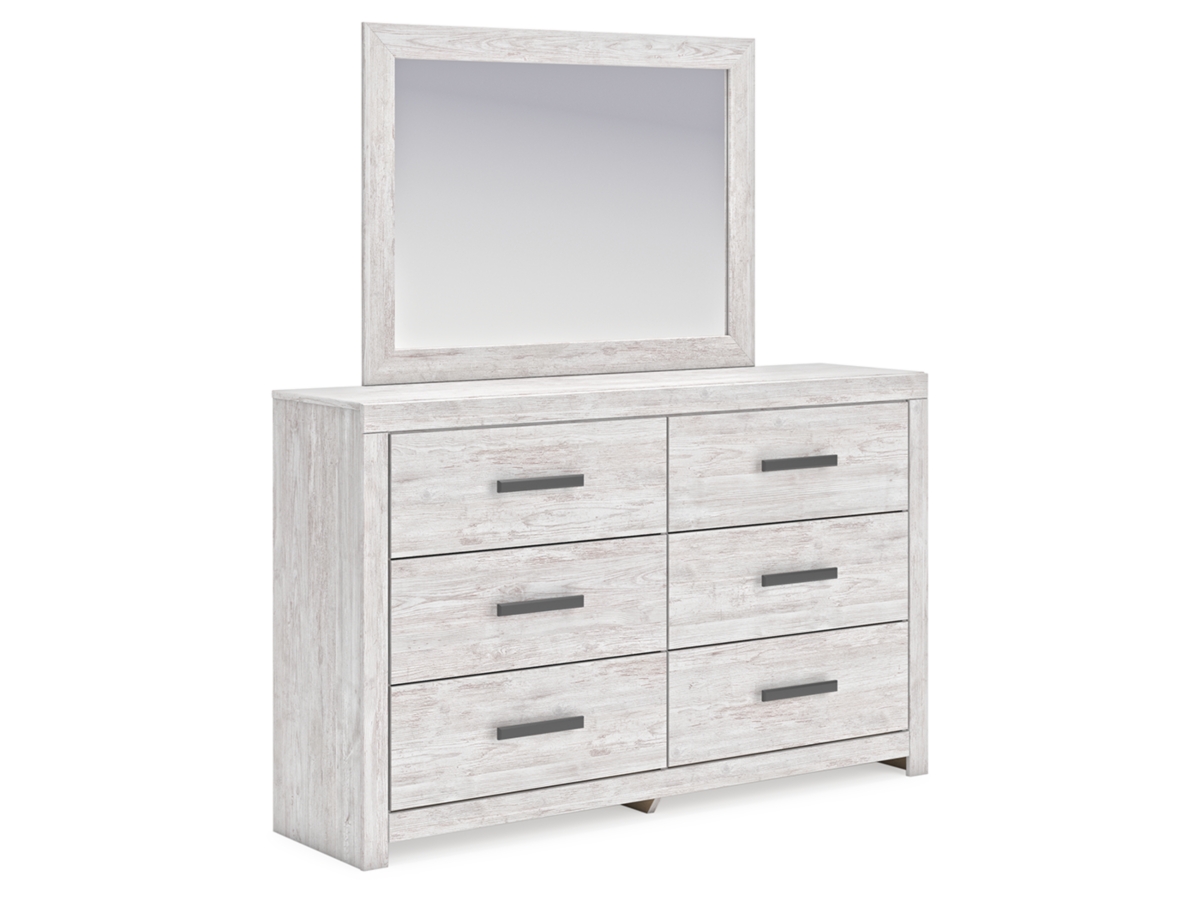 Cayboni King Panel Bed with Mirrored Dresser, Chest and 2