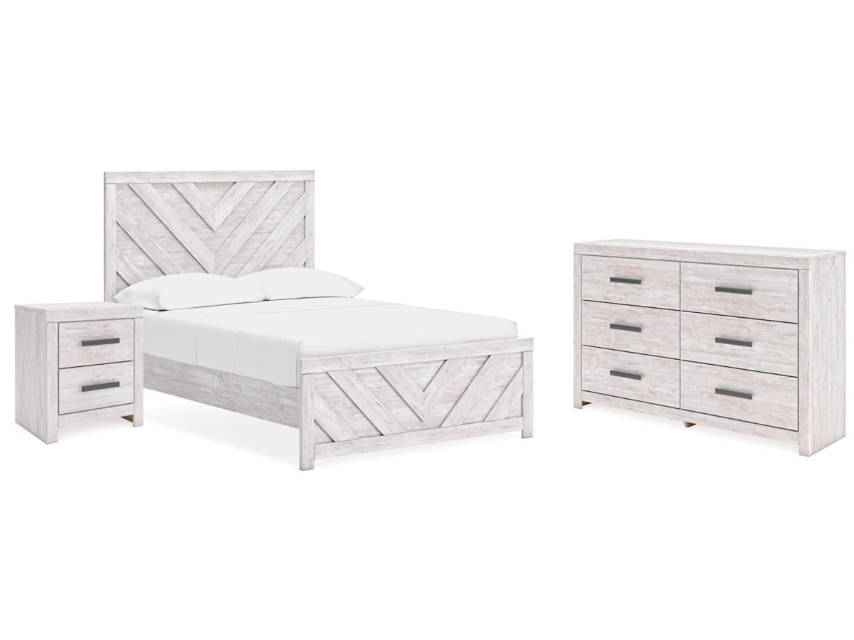 Cayboni Full Panel Bed with Dresser and Nightstand