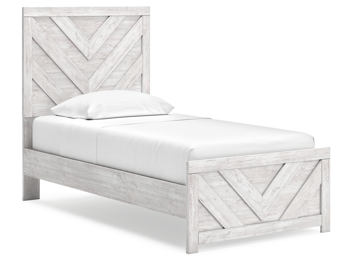 Cayboni Twin Panel Bed - Whitewash