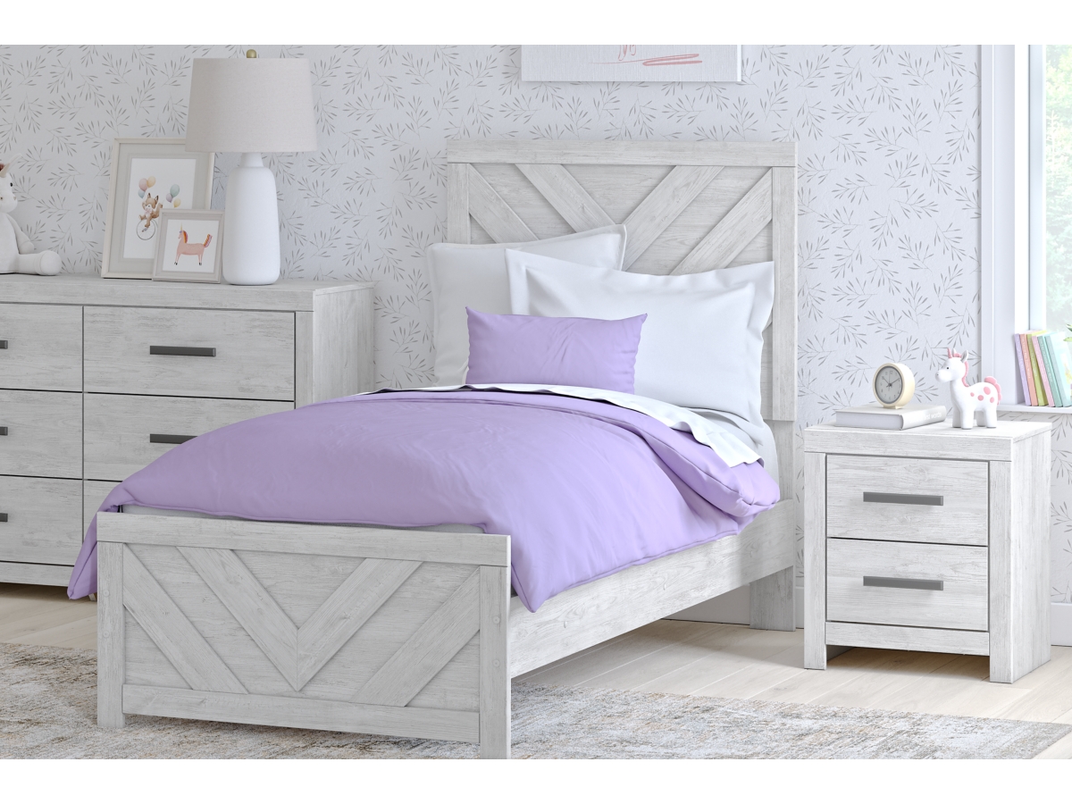 Cayboni Twin Panel Bed - Whitewash