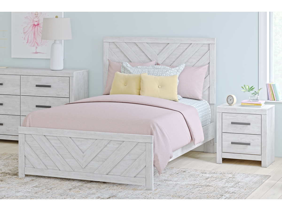 Cayboni Full Panel Bed - Whitewash