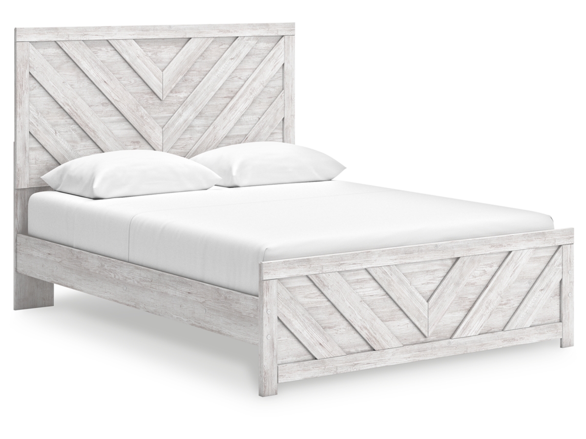 Cayboni Queen Panel Bed - Whitewash Cayboni Queen Panel Bed - Whitewash
