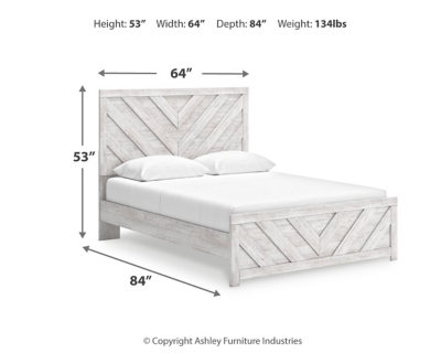 Cayboni Queen Panel Bed, Whitewash, large