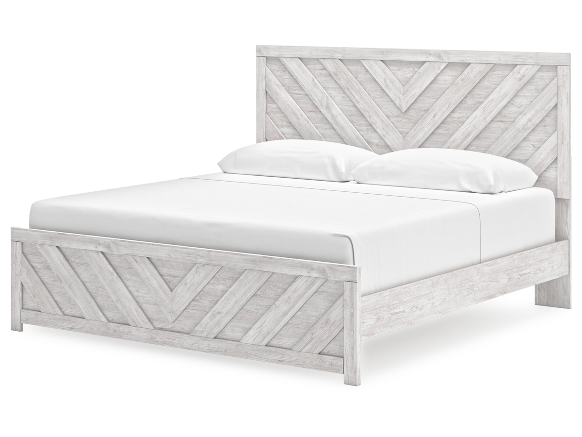 Cayboni King Panel Bed - Whitewash
