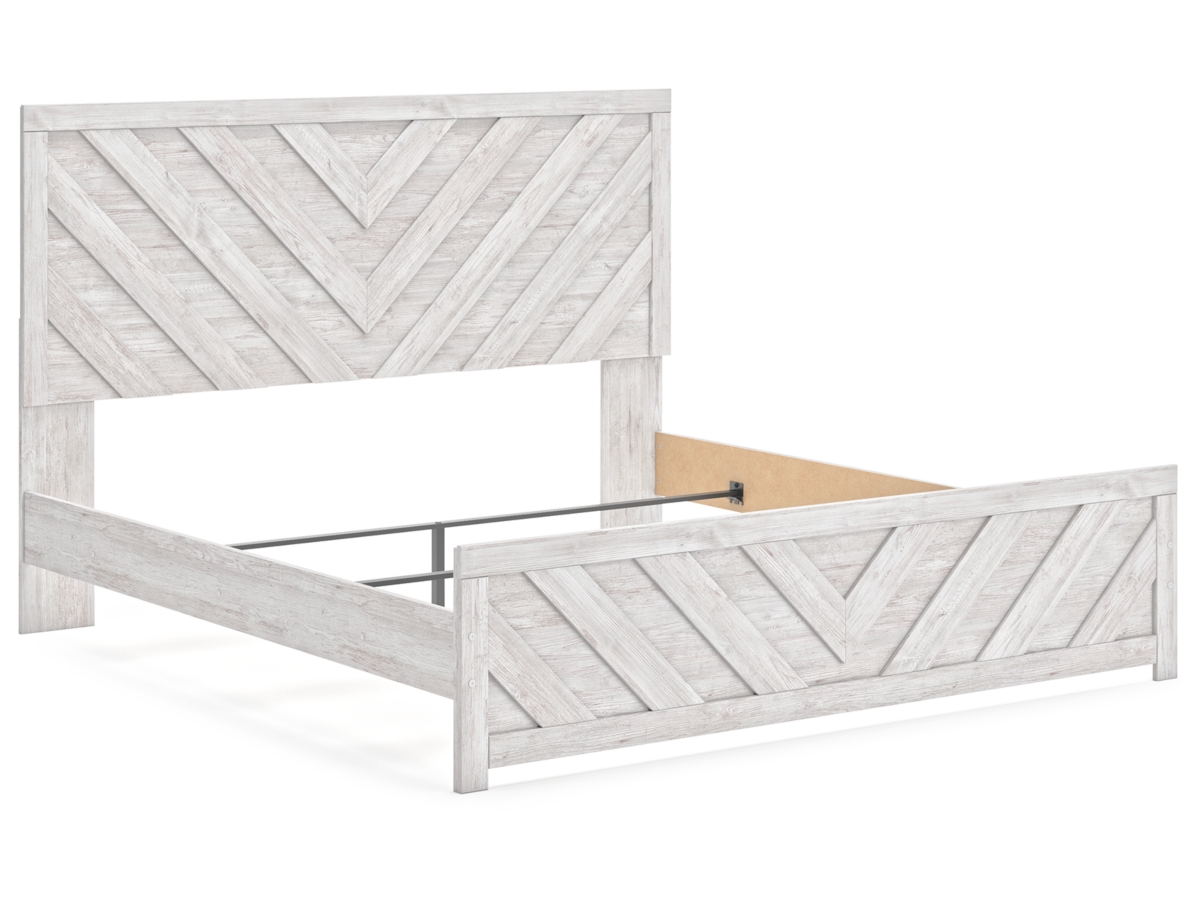 Cayboni King Panel Bed - Whitewash