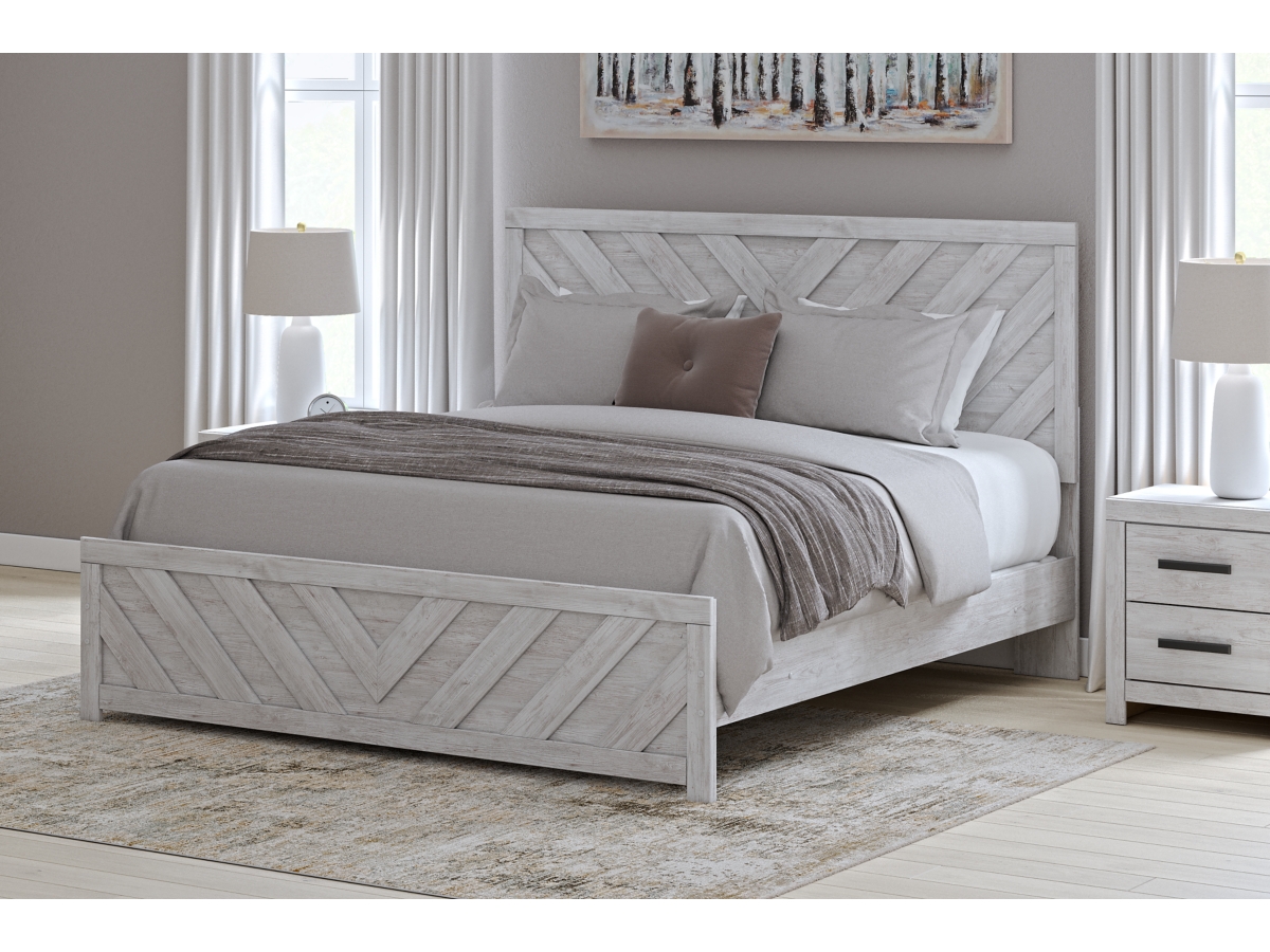Cayboni King Panel Bed - Whitewash Cayboni King Panel Bed - Whitewash