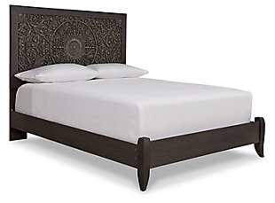 Paxberry Queen Panel Bed, Black, large
